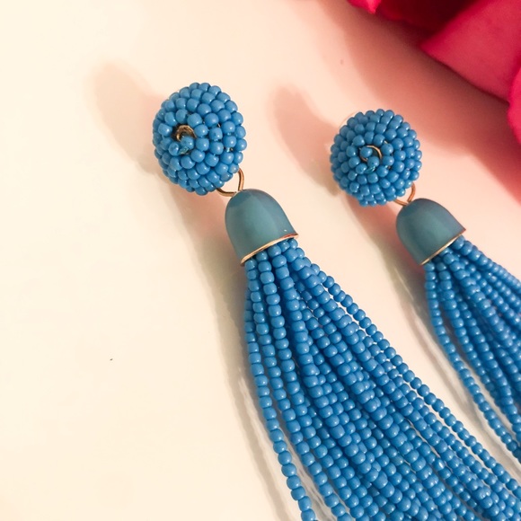 BaubleBar Blue Beaded Tassel Earrings - Picture 5 of 10